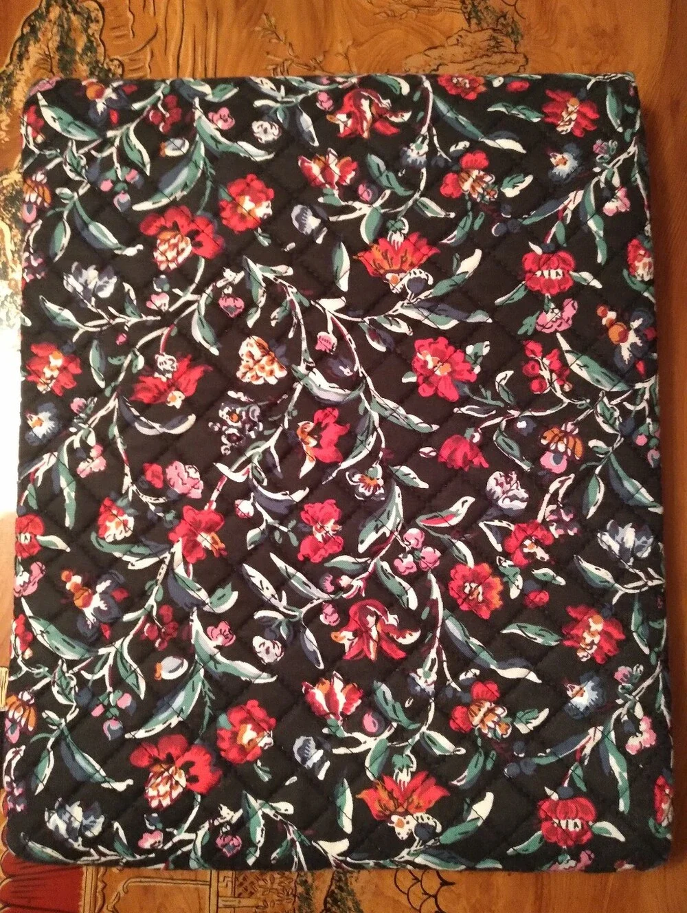 Vera Bradley Laptop/iPad Sleeve, Perrenial Noir, In Excellent Condition